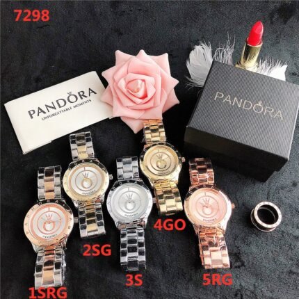 PANDORA watch circular minimalist dial metal strap