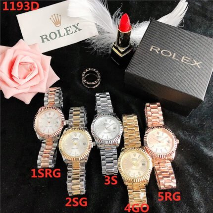 Rolex watch circular minimalist dial metal strap