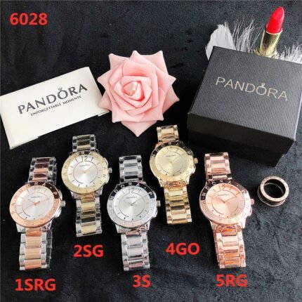 PANDORA watch circular minimalist dial metal strap