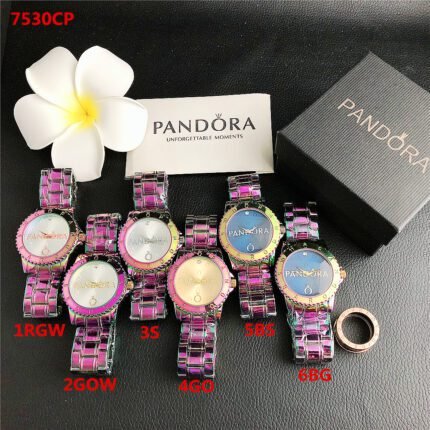 PANDORA watch circular minimalist dial metal strap