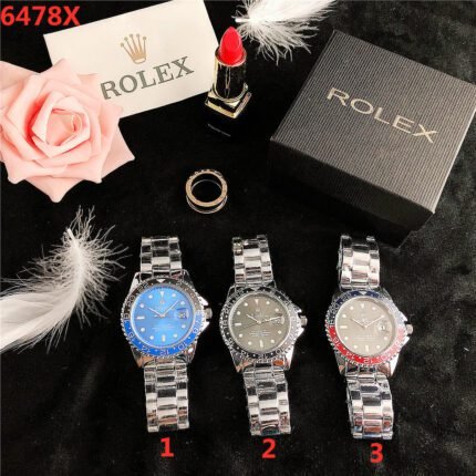 Rolex watch circular minimalist dial metal strap