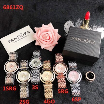 PANDORA watch circular minimalist dial metal strap