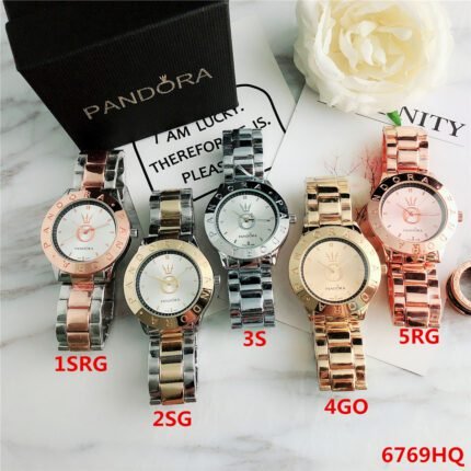 PANDORA watch circular minimalist dial metal strap