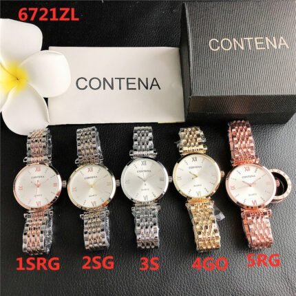 CONTANA watch circular minimalist dial with steel band