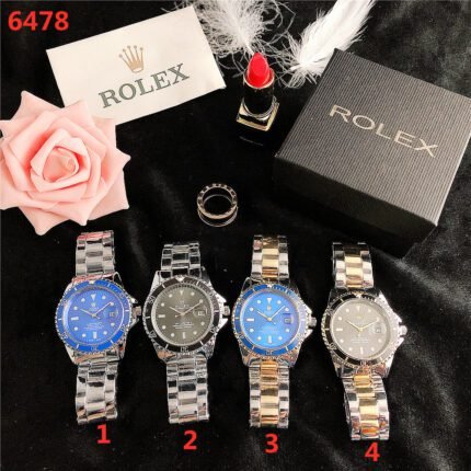 Rolex watch circular minimalist dial metal strap