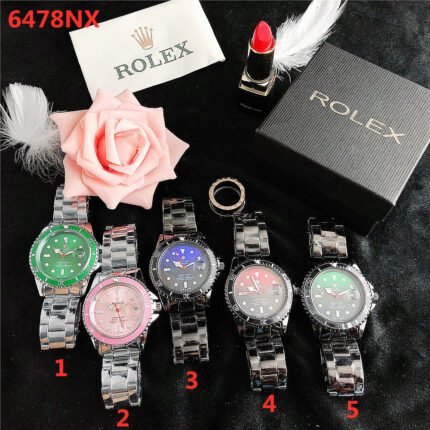 Rolex watch circular minimalist dial metal strap