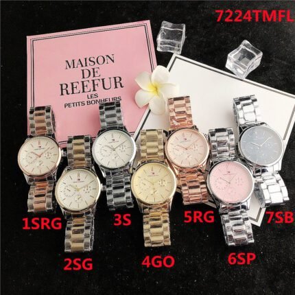 TOMMY watch circular minimalist dial with metal steel strip