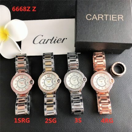 Cartier watch with diamond bezel and premium dial metal steel strip
