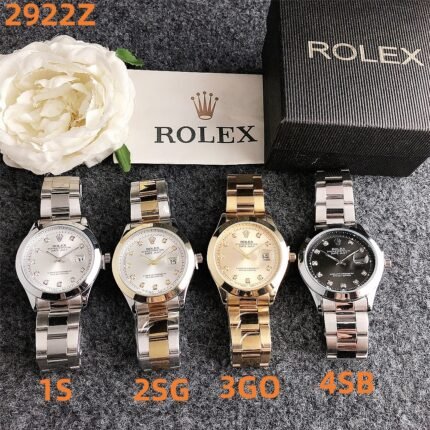 Rolex watch circular minimalist dial metal strap