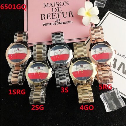 TOMMY watch circular minimalist dial with metal steel strip