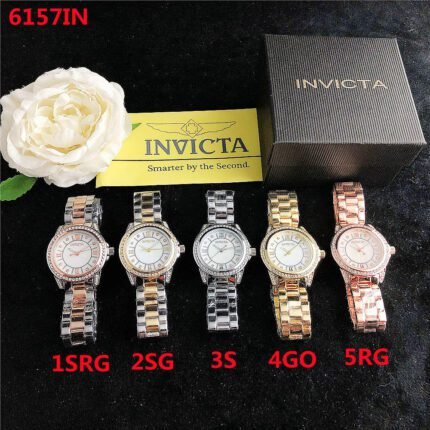 INVICTA watch with round minimalist diamond dial and steel strap