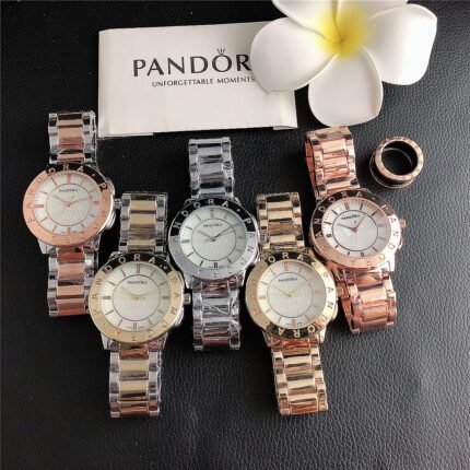 PANDORA watch circular minimalist dial metal strap
