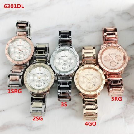 PANDORA watch circular minimalist dial metal strap