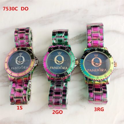 PANDORA watch circular minimalist dial metal strap