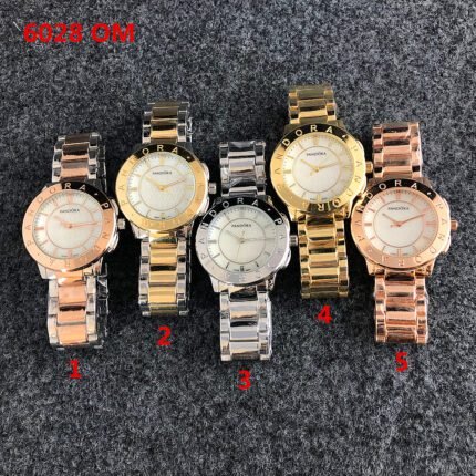 PANDORA watch circular minimalist dial metal strap