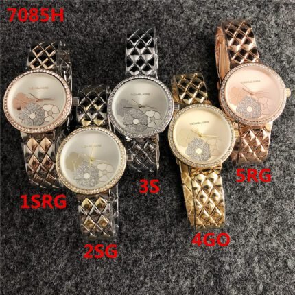 MK watch circular minimalist dial metal strap