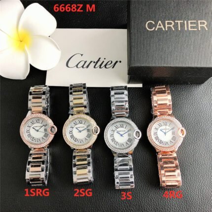 Cartier watch with diamond bezel and premium dial metal steel strip