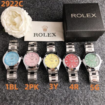 Rolex watch circular minimalist dial metal strap