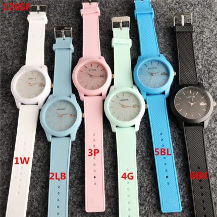 LACOSTE watch circular minimalist dial with silicone strap