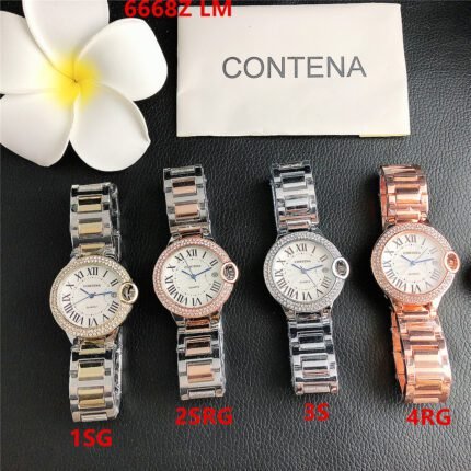 CONTANA watch with round diamond bezel and premium dial with steel band