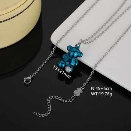TOUS stainless steel material bright blue gemstone Spanish bear