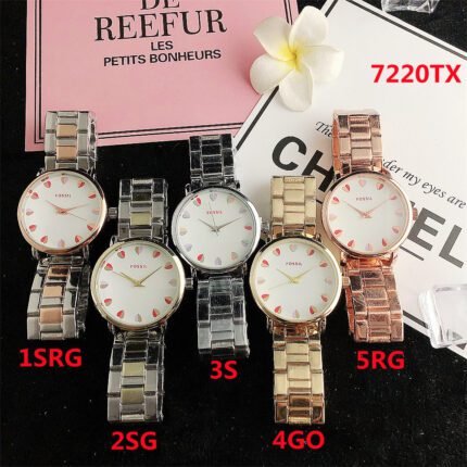 FOSSIL watch with round premium dial and steel strap