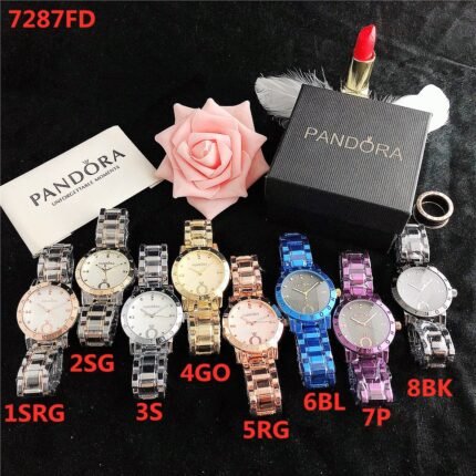 PANDORA watch circular minimalist dial metal strap