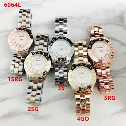 PANDORA watch circular minimalist dial metal strap