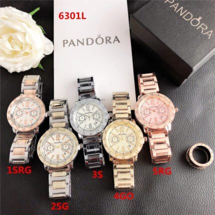 PANDORA watch circular minimalist dial metal strap