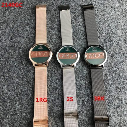 Gucci watch circular dial steel strip