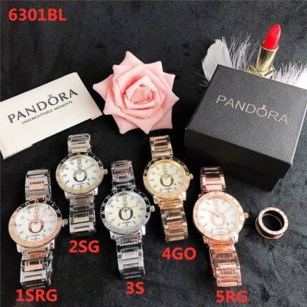 PANDORA watch circular minimalist dial metal strap