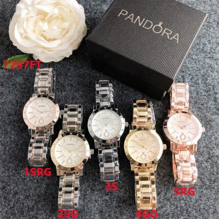 PANDORA watch circular minimalist dial metal strap