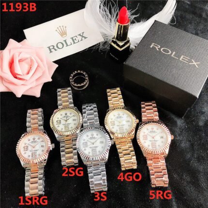 Rolex watch circular minimalist dial metal strap