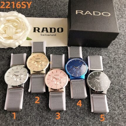 RADO watch circular minimalist dial metal strap