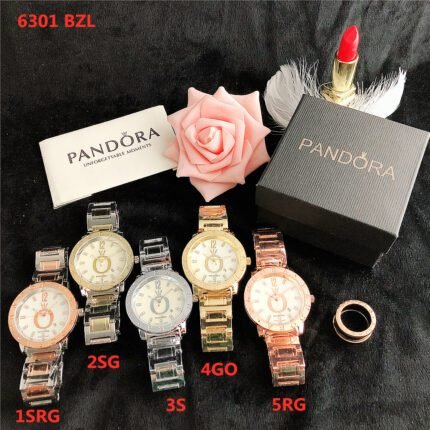 PANDORA watch circular minimalist dial metal strap