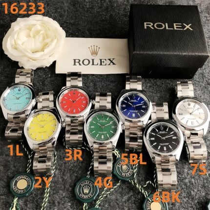 Rolex watch circular minimalist dial metal strap