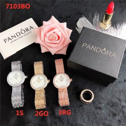 PANDORA watch circular minimalist dial metal strap