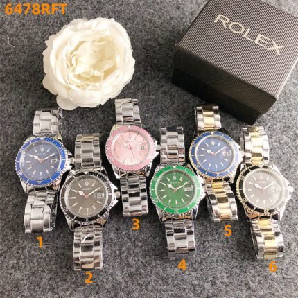 Rolex watch circular minimalist dial metal strap