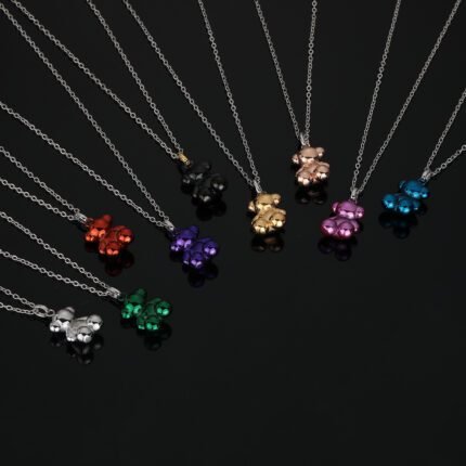 TOUS stainless steel material with multiple color schemes Spanish bear necklace pendant
