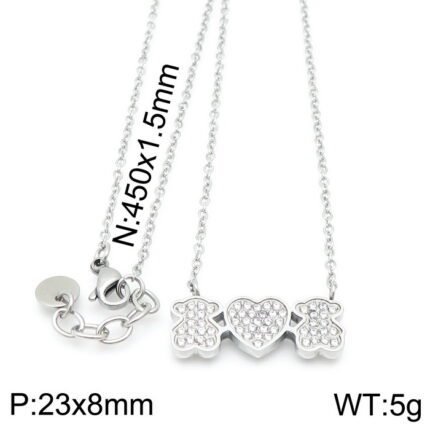 TOUS stainless steel material Spanish bear heart necklace pendant