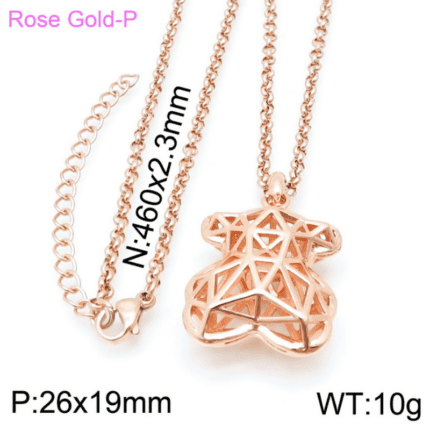 TOUS multi colored geometric hollow metal material Spanish bear necklace pendant