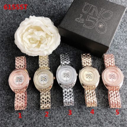 UNO50 watch circular minimalist diamond inlaid dial metal steel strip