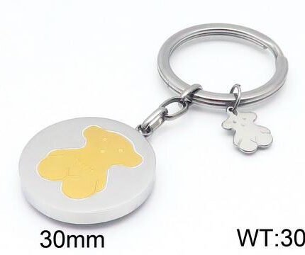 TOUS bear print flower keychain