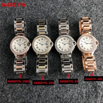 Cartier watch with diamond bezel and premium dial metal steel strip