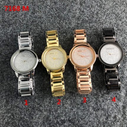 MK watch circular minimalist dial metal strap