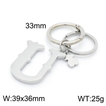 TOUS letter "U" metal keychain