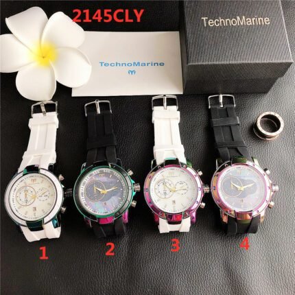 TENOMARINE watch circular dial silicone strap