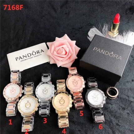PANDORA watch circular minimalist dial metal strap