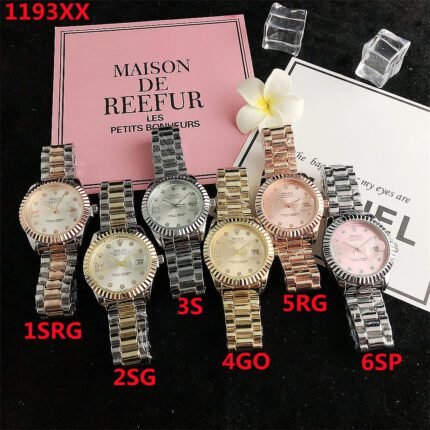 Rolex watch circular minimalist dial metal strap