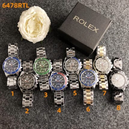 Rolex watch circular minimalist dial metal strap